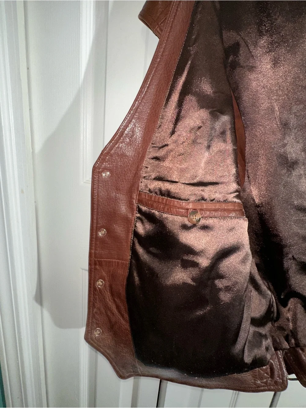 Orvis Mens Leather Vest Size XL Brown Western Field Utility Hunting Pockets AA24